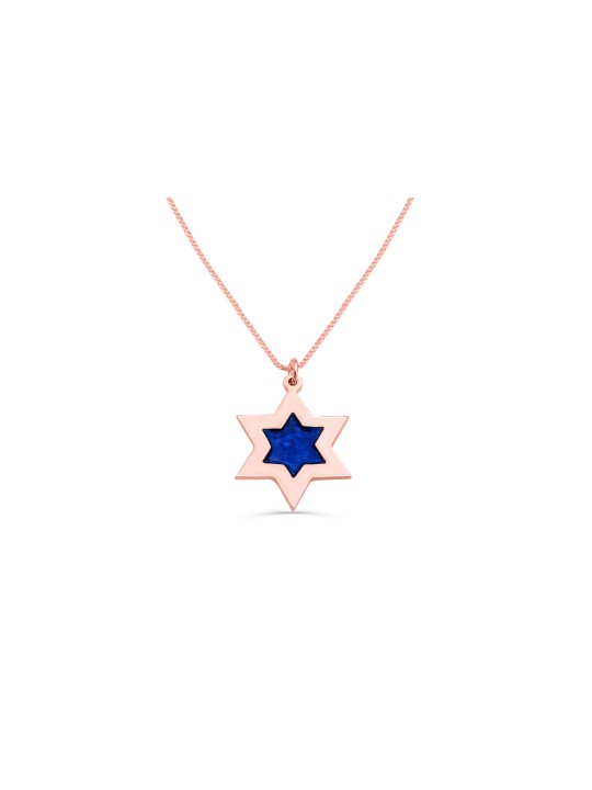 Collier émaillé double étoile de David en or, cadeaux Tu B'Av, israélien