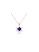 Collier émaillé double étoile de David en or, cadeaux Tu B'Av, israélien
