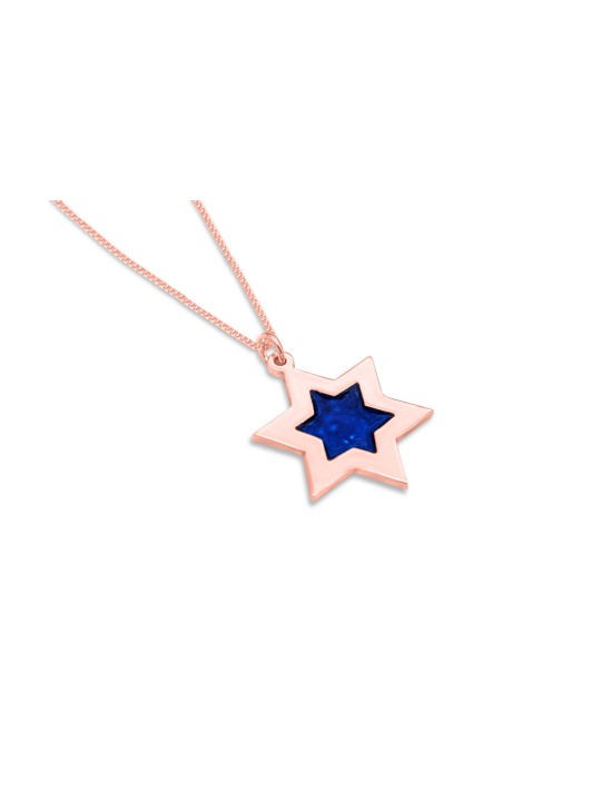 Collier émaillé double étoile de David en or, cadeaux Tu B'Av, israélien