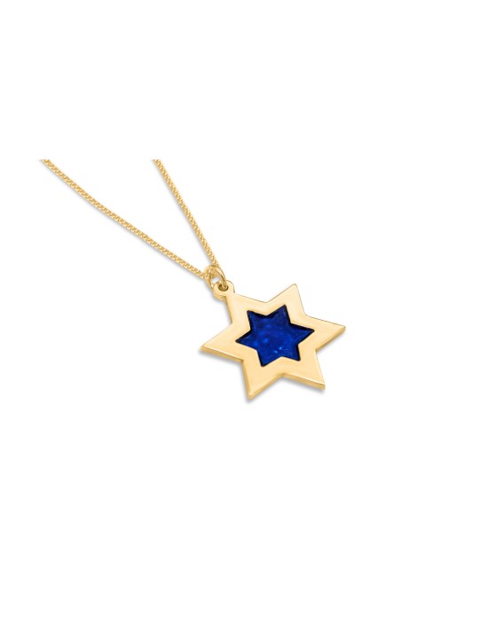 Collier émaillé double étoile de David en or, cadeaux Tu B'Av, israélien