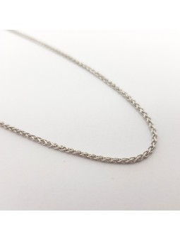 Chaîne mi-épaisse en or blanc 14 carats 20 pouces, cadeaux de mariage juif, Israël