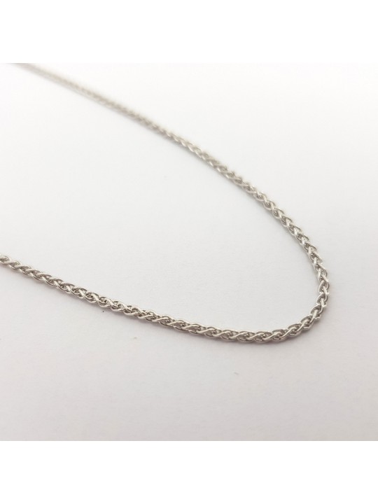Chaîne mi-épaisse en or blanc 14 carats 20 pouces, cadeaux de mariage juif, Israël