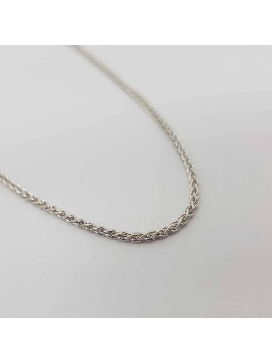 14K White Gold Mid-thick Chain 20 Inch , Jewish Wedding Gifts , Israel