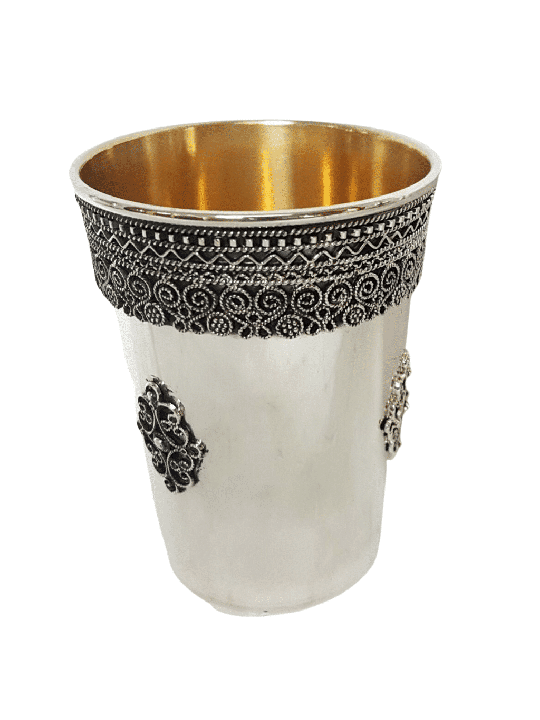 Coupe de Kiddouch Shabbat à l'ancienne de Sterling Silv, cadeaux de Pâque,
