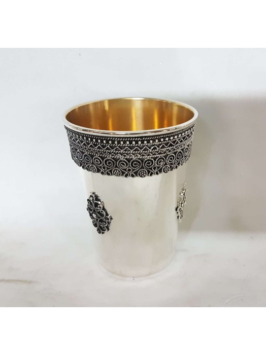 Coupe de Kiddouch Shabbat à l'ancienne de Sterling Silv, cadeaux de Pâque,