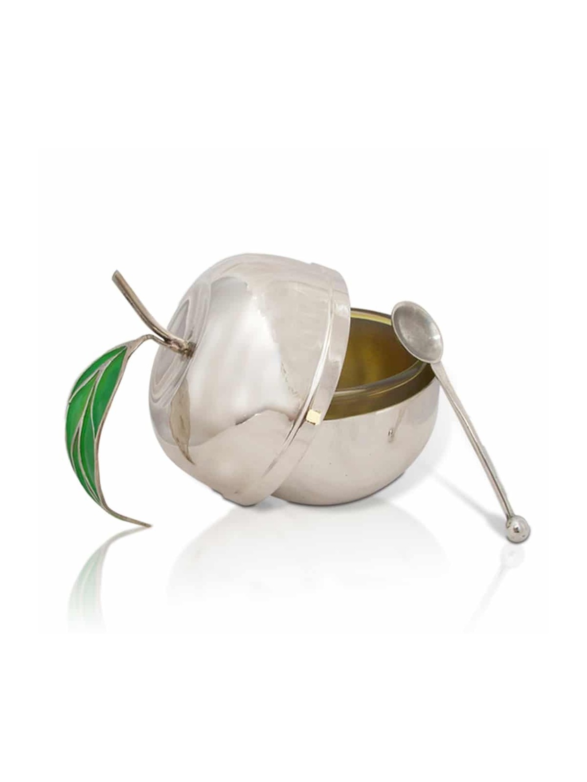 Unique Apple Shaped Honey Dish with Enamel , Tu B'Av Gifts , Israeli J