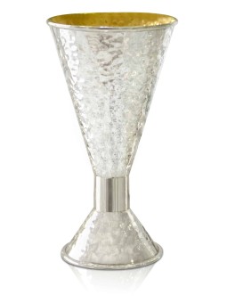 Ensemble de tasses de Kiddush coniques martelées en argent sterling, tasses de Kiddush modernes