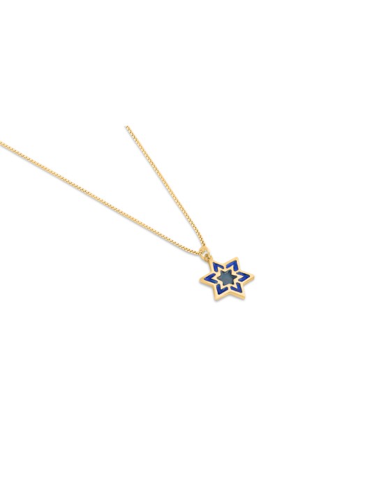 שרשרת קטנה של מגן דוד עם אמייל, מתנות ט"ו באב, יהודי ישראלי