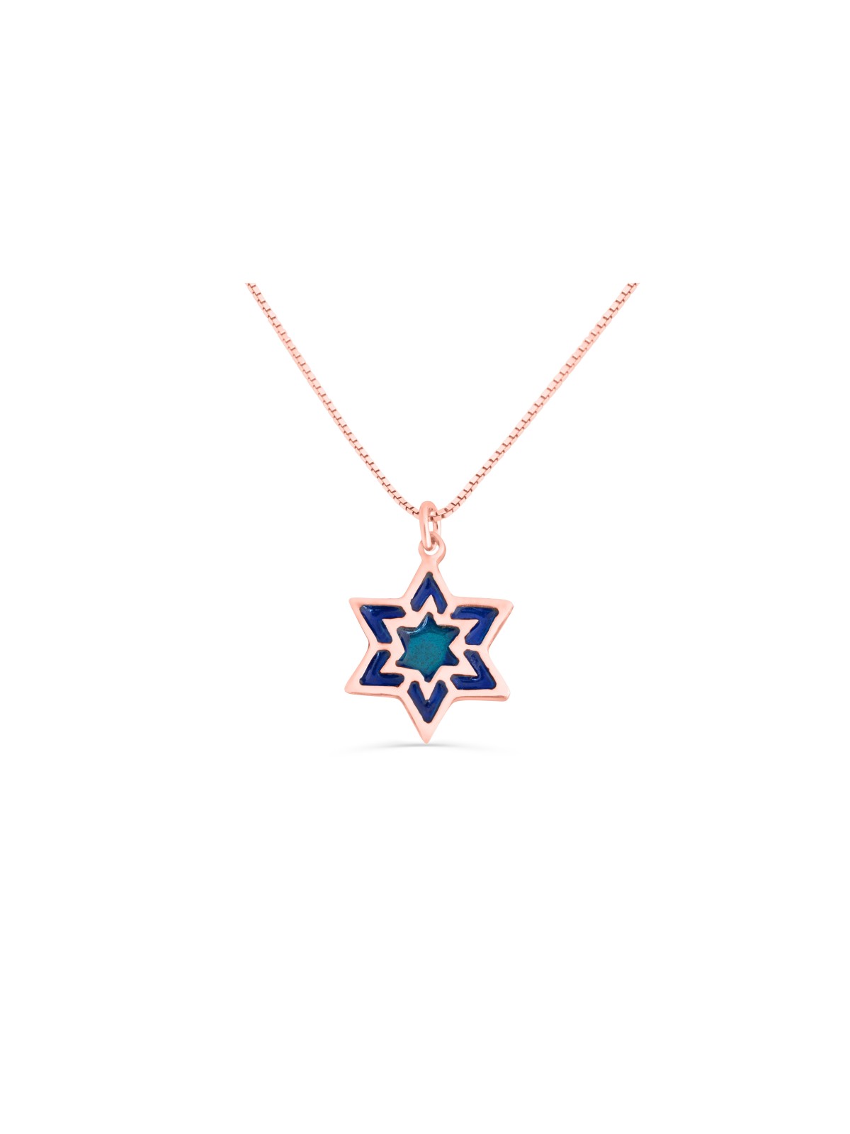 Petit collier Magen David avec émail, cadeaux Tu B'Av, Judaï israélien
