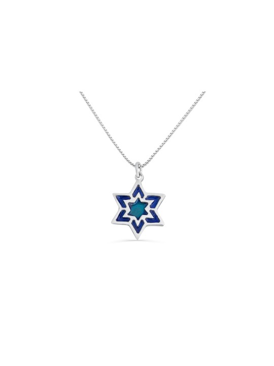 שרשרת קטנה של מגן דוד עם אמייל, מתנות ט"ו באב, יהודי ישראלי