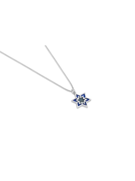 Petit collier Magen David avec émail, cadeaux Tu B'Av, Judaï israélien