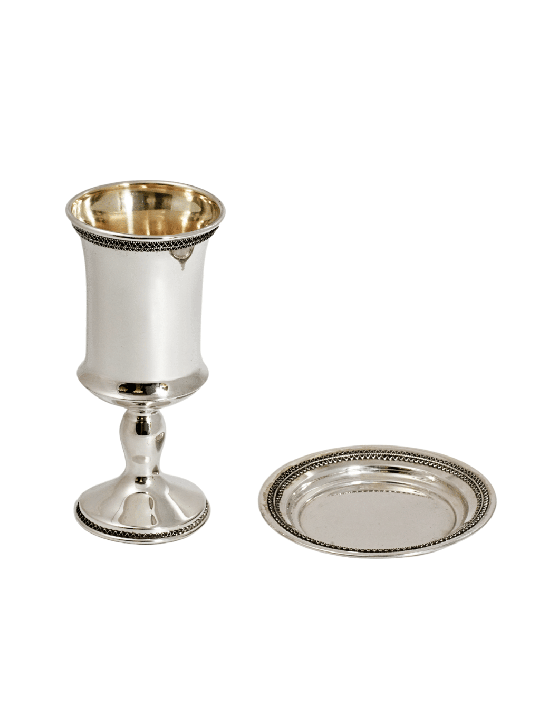 Coupe de Kiddouche en argent sterling au look épuré avec Decora, Coupes de Kiddouche, Est