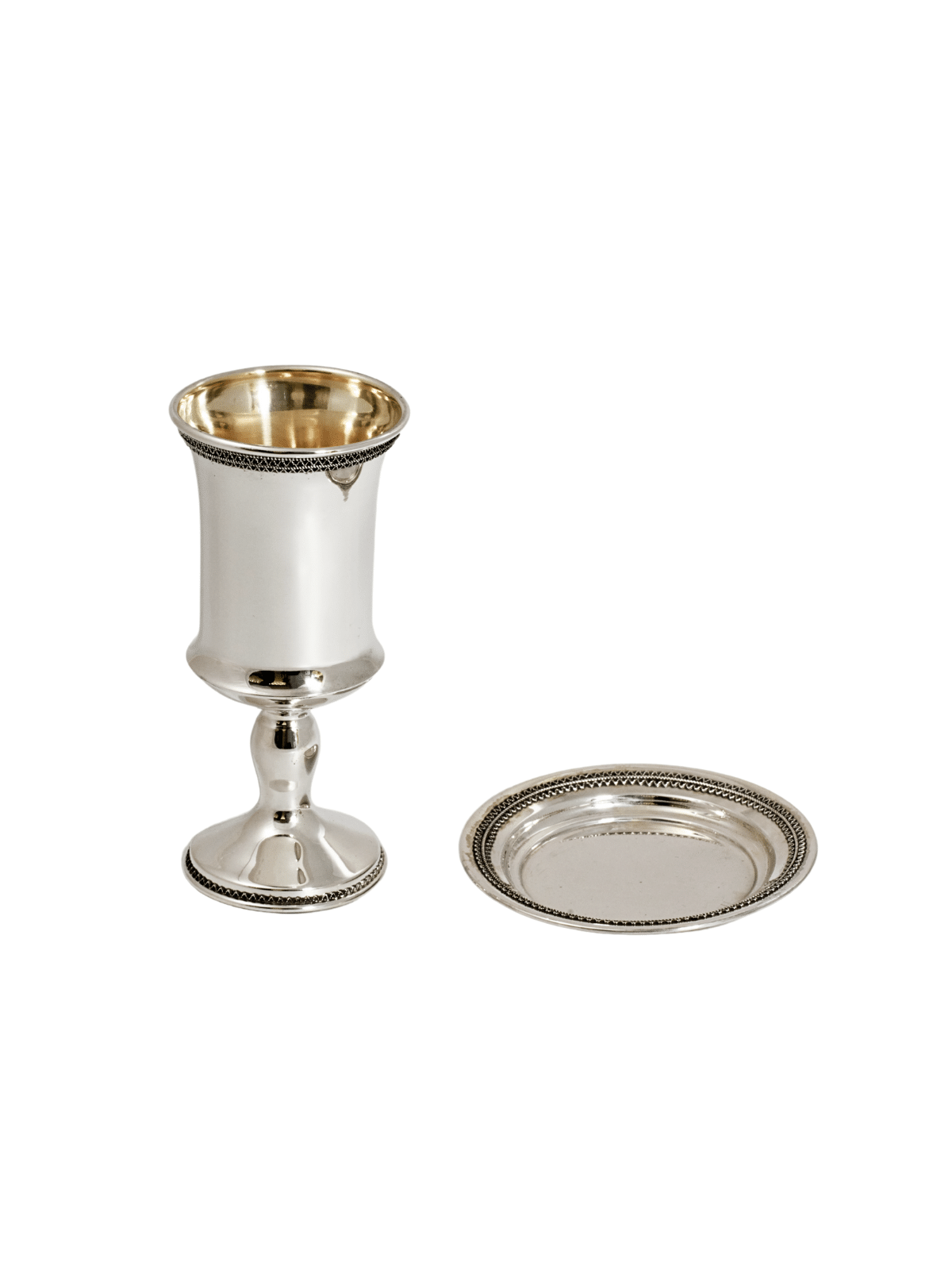 Coupe de Kiddouche en argent sterling au look épuré avec Decora, Coupes de Kiddouche, Est