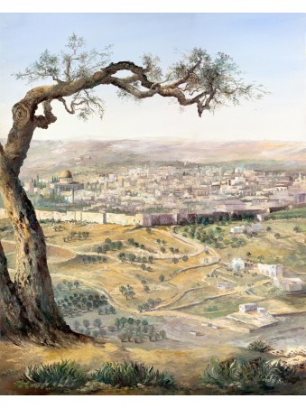 Panorama Print of The Jerusalem Landscape , Tu B'Av Gifts , Israeli Ju