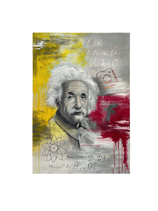 Vibrant Albert Einstein Pop Art avec formules douleur, cadeaux Tu B'Av, I