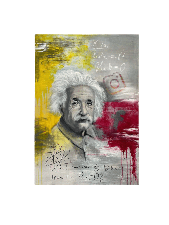 Vibrant Albert Einstein Pop Art avec formules douleur, cadeaux Tu B'Av, I