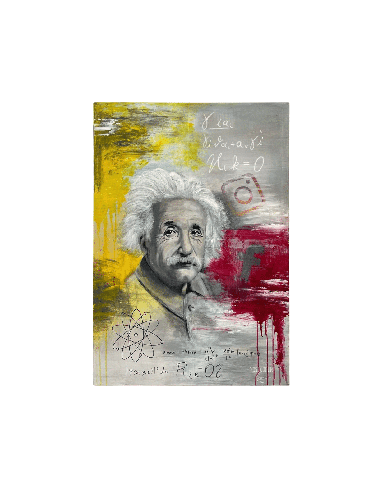 Vibrant Albert Einstein Pop Art With Formulas Pain , Tu B'Av Gifts , I