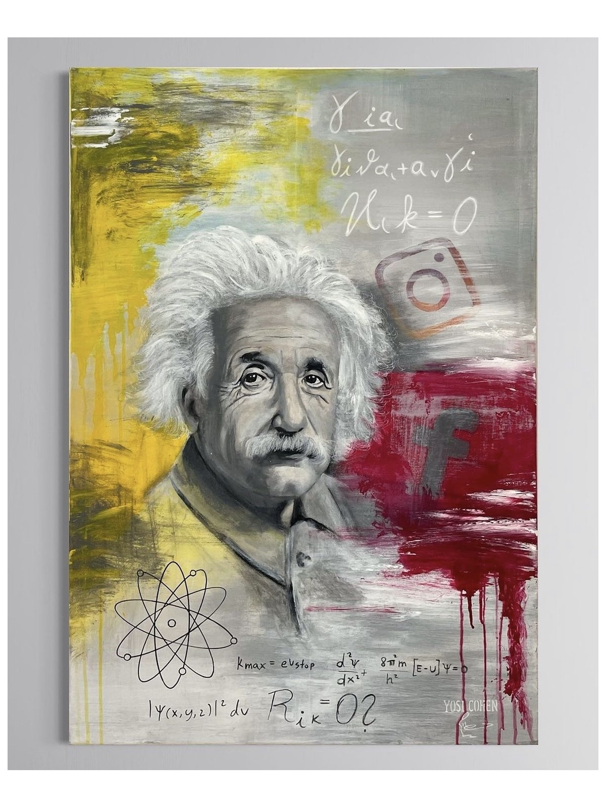 Vibrant Albert Einstein Pop Art avec formules douleur, cadeaux Tu B'Av, I