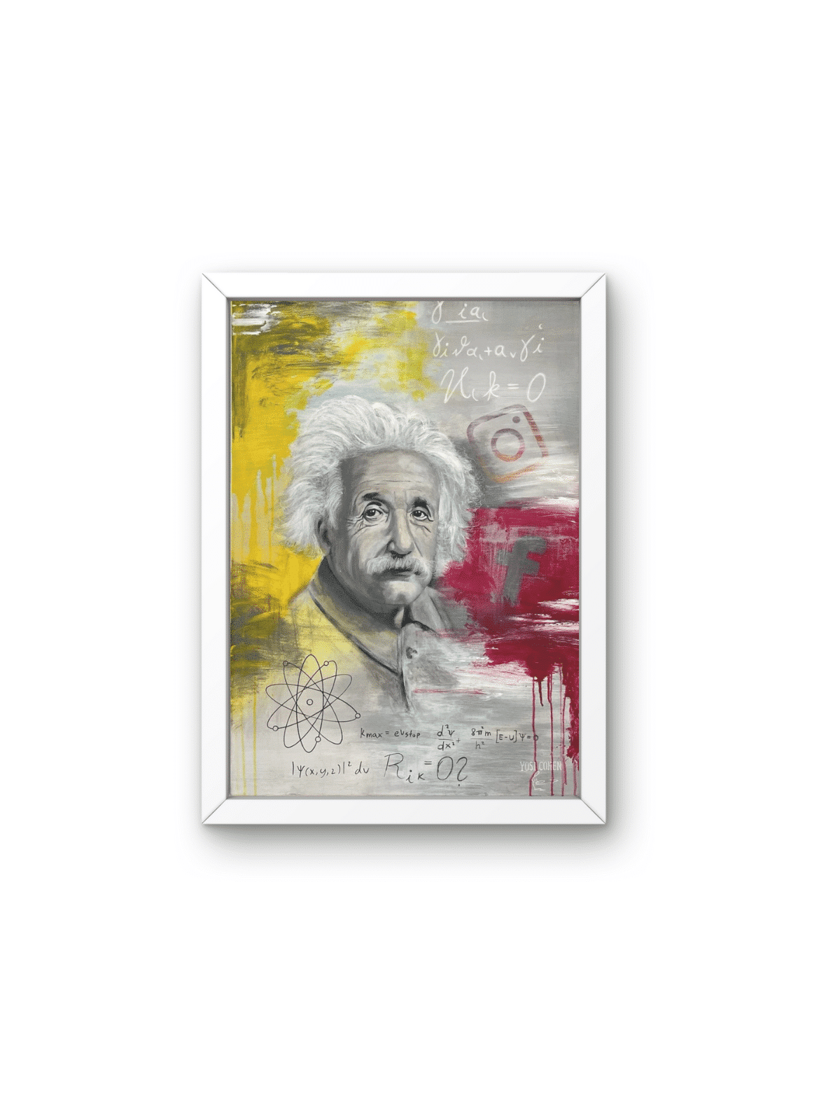 Vibrant Albert Einstein Pop Art With Formulas Pain , Tu B'Av Gifts , I