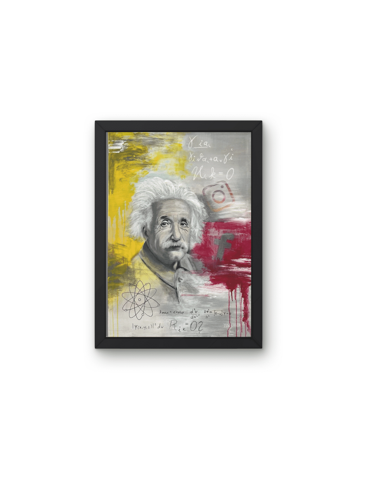 Vibrant Albert Einstein Pop Art avec formules douleur, cadeaux Tu B'Av, I