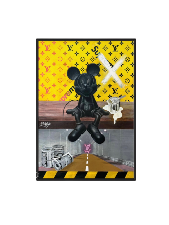 Mickey Mouse à la mode sur un fond Louis Vuitton, cadeaux Tu B'Av, I