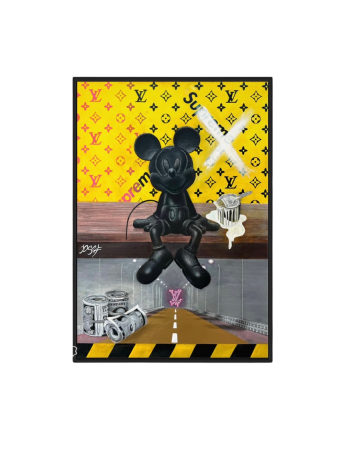Mickey Mouse à la mode sur un fond Louis Vuitton, cadeaux Tu B'Av, I