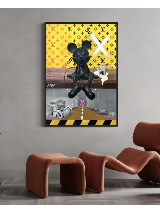 Mickey Mouse à la mode sur un fond Louis Vuitton, cadeaux Tu B'Av, I