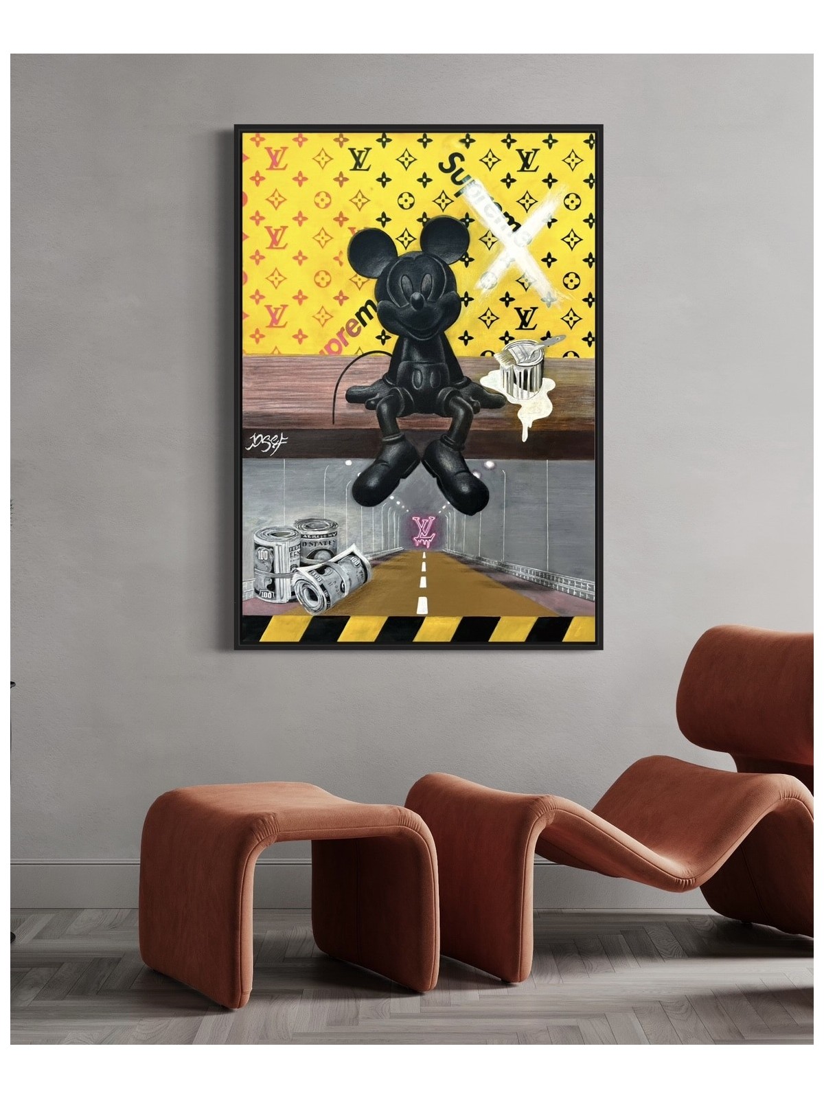 Fashionable Mickey Mouse On a Louis Vuitton Backgr , Tu B'Av Gifts , I