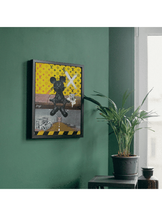 Mickey Mouse à la mode sur un fond Louis Vuitton, cadeaux Tu B'Av, I
