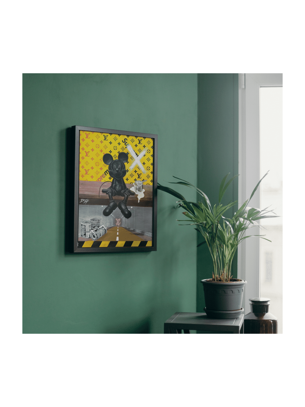 Mickey Mouse à la mode sur un fond Louis Vuitton, cadeaux Tu B'Av, I