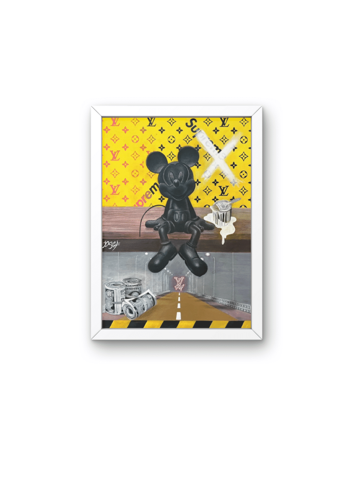 Mickey Mouse à la mode sur un fond Louis Vuitton, cadeaux Tu B'Av, I