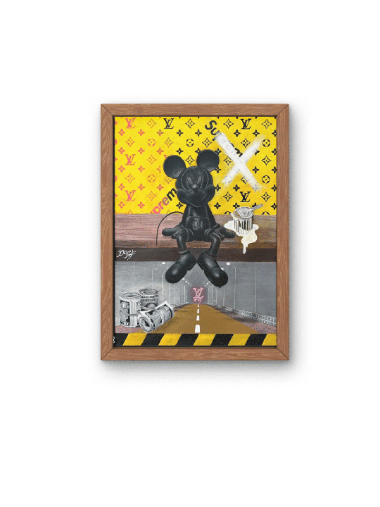 Mickey Mouse à la mode sur un fond Louis Vuitton, cadeaux Tu B'Av, I