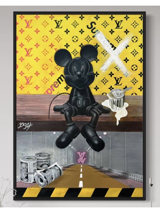Mickey Mouse à la mode sur un fond Louis Vuitton, cadeaux Tu B'Av, I