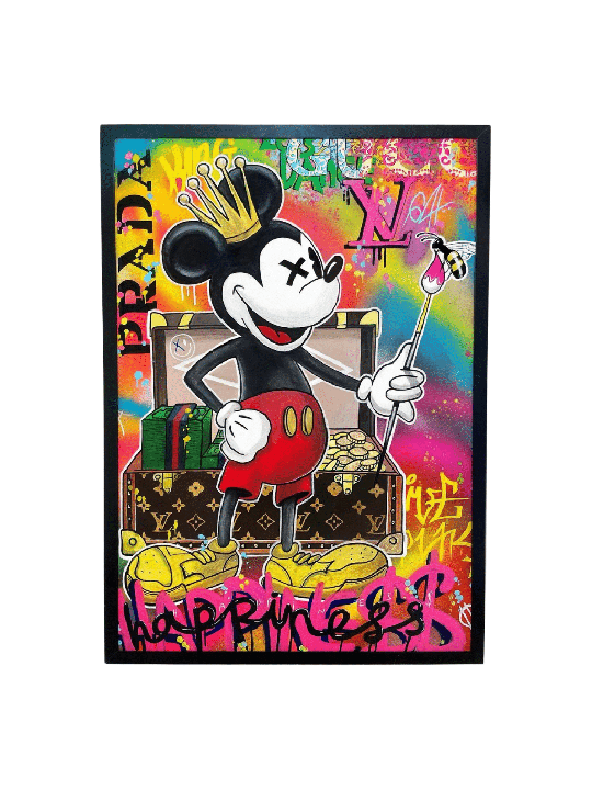 Peinture Pop Art de Happy Mickey Mouse multicolore, cadeaux Tu B'Av, I