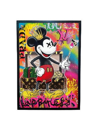 Peinture Pop Art de Happy Mickey Mouse multicolore, cadeaux Tu B'Av, I
