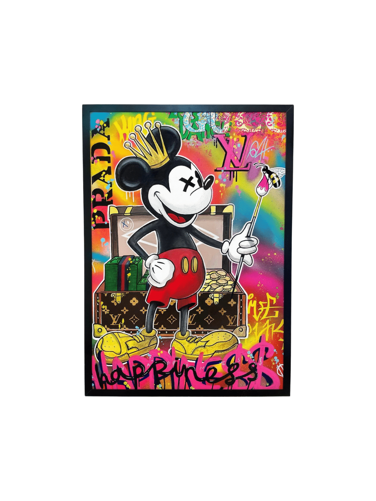 Peinture Pop Art de Happy Mickey Mouse multicolore, cadeaux Tu B'Av, I