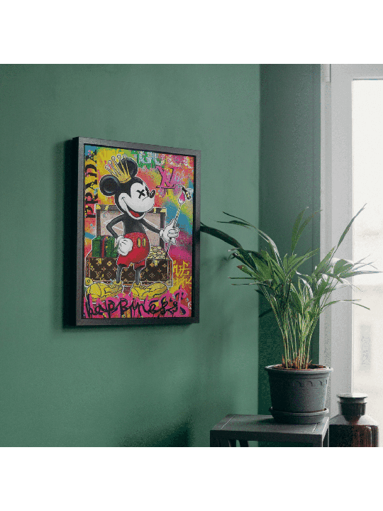 Peinture Pop Art de Happy Mickey Mouse multicolore, cadeaux Tu B'Av, I