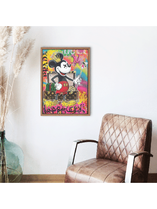 Peinture Pop Art de Happy Mickey Mouse multicolore, cadeaux Tu B'Av, I