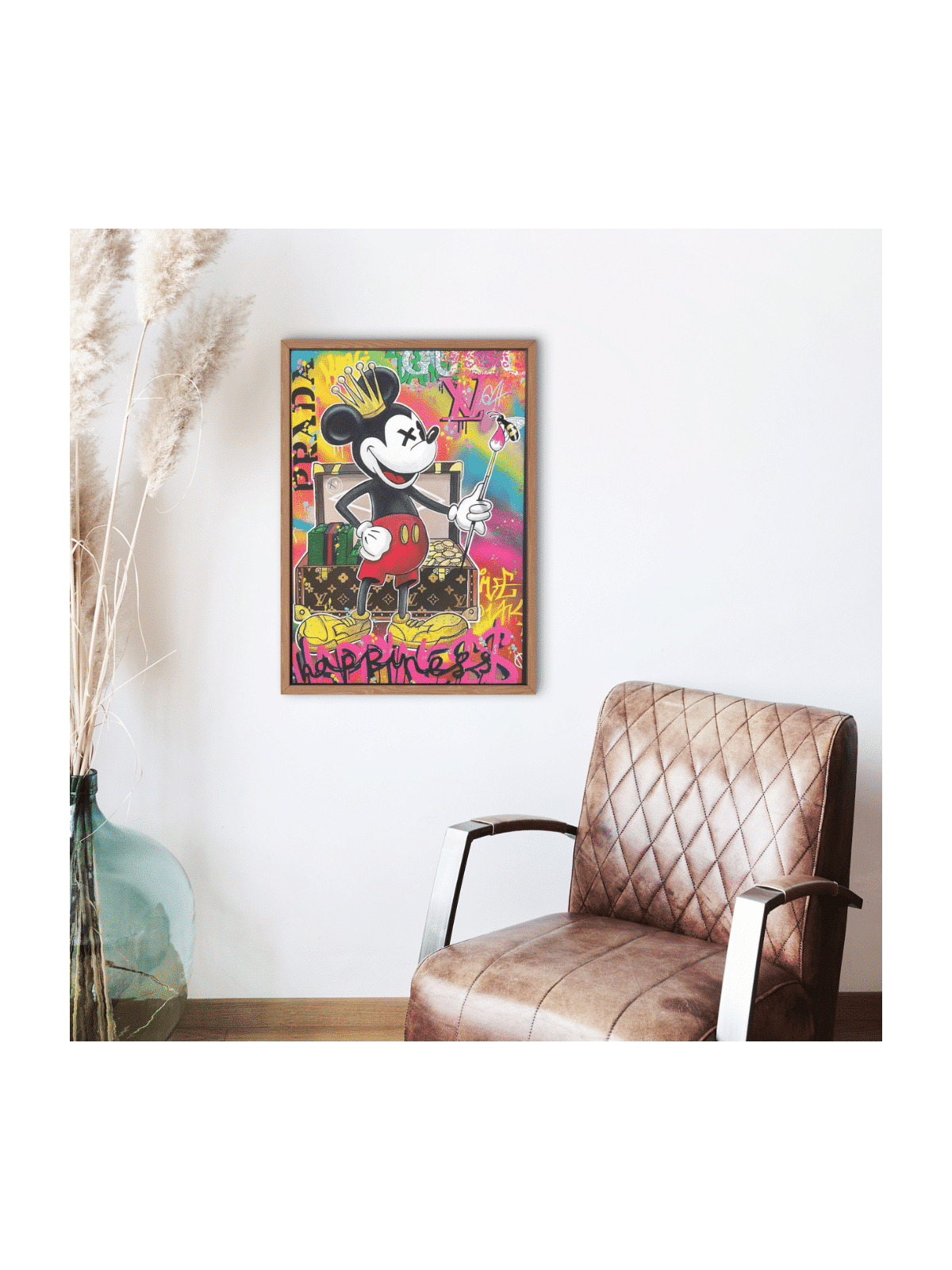 Peinture Pop Art de Happy Mickey Mouse multicolore, cadeaux Tu B'Av, I