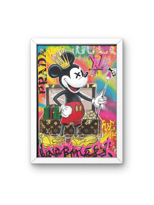 Peinture Pop Art de Happy Mickey Mouse multicolore, cadeaux Tu B'Av, I