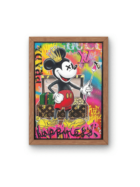Peinture Pop Art de Happy Mickey Mouse multicolore, cadeaux Tu B'Av, I