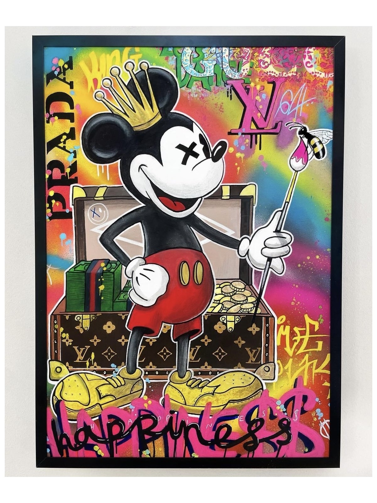 Pop Art Painting Of Multicolor Happy Mickey Mouse  , Tu B'Av Gifts , I