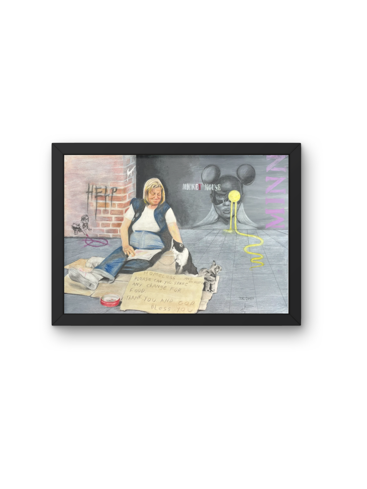 Life on the Street Drawing Depicting the Struggle  , Tu B'Av Gifts , I
