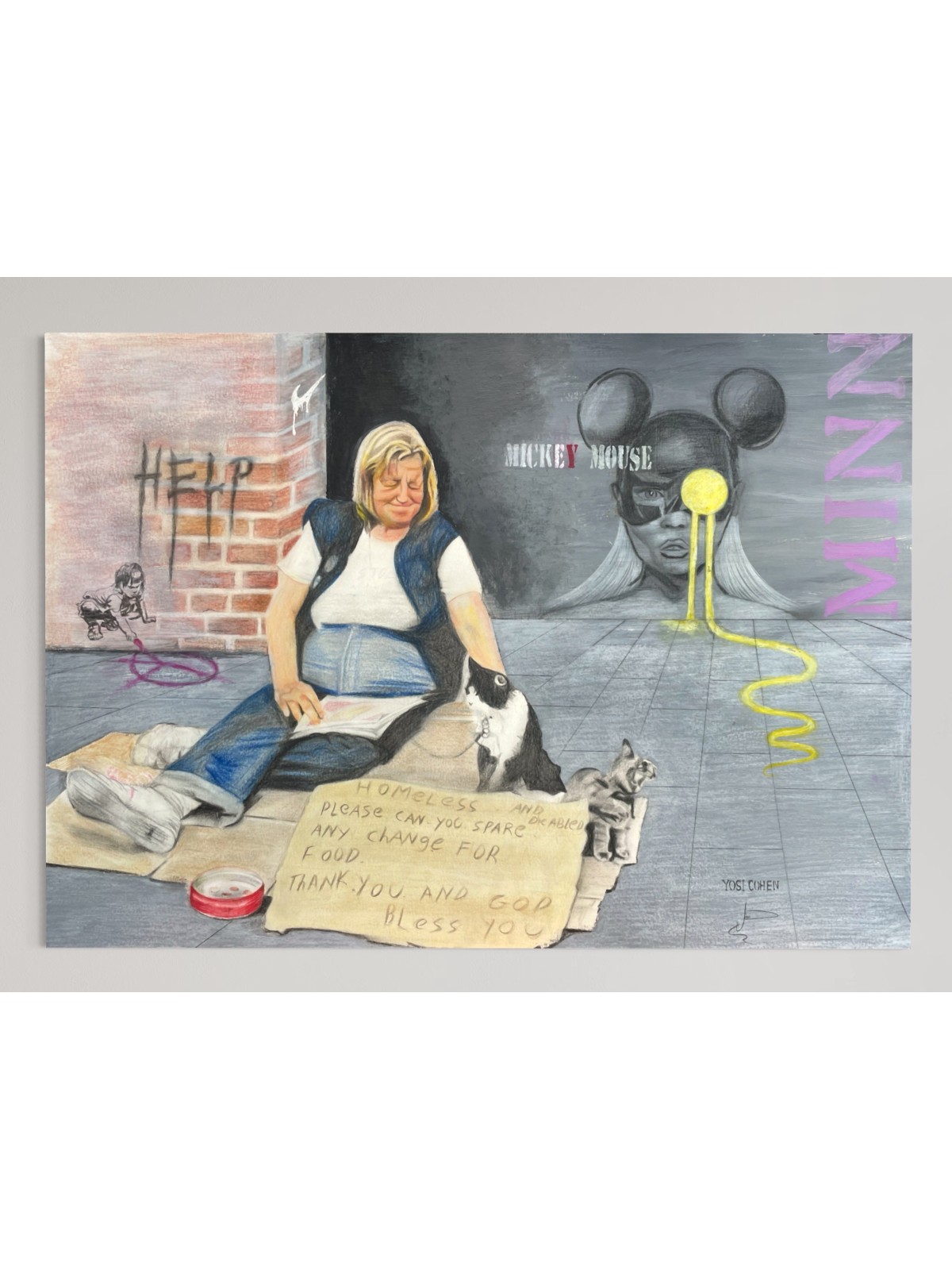 Life on the Street Drawing Depicting the Struggle  , Tu B'Av Gifts , I
