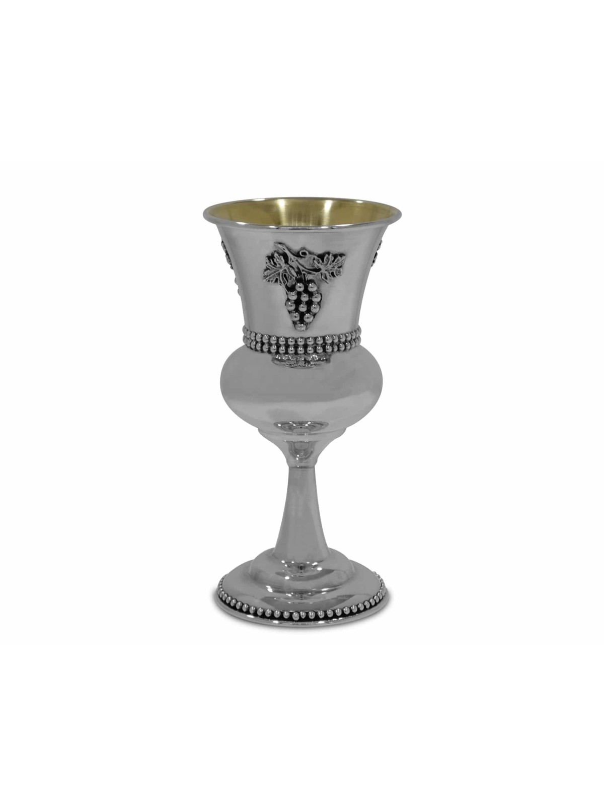 Tall Sterling Silver Grapes Cup , Passover Gifts , Israeli Judaica