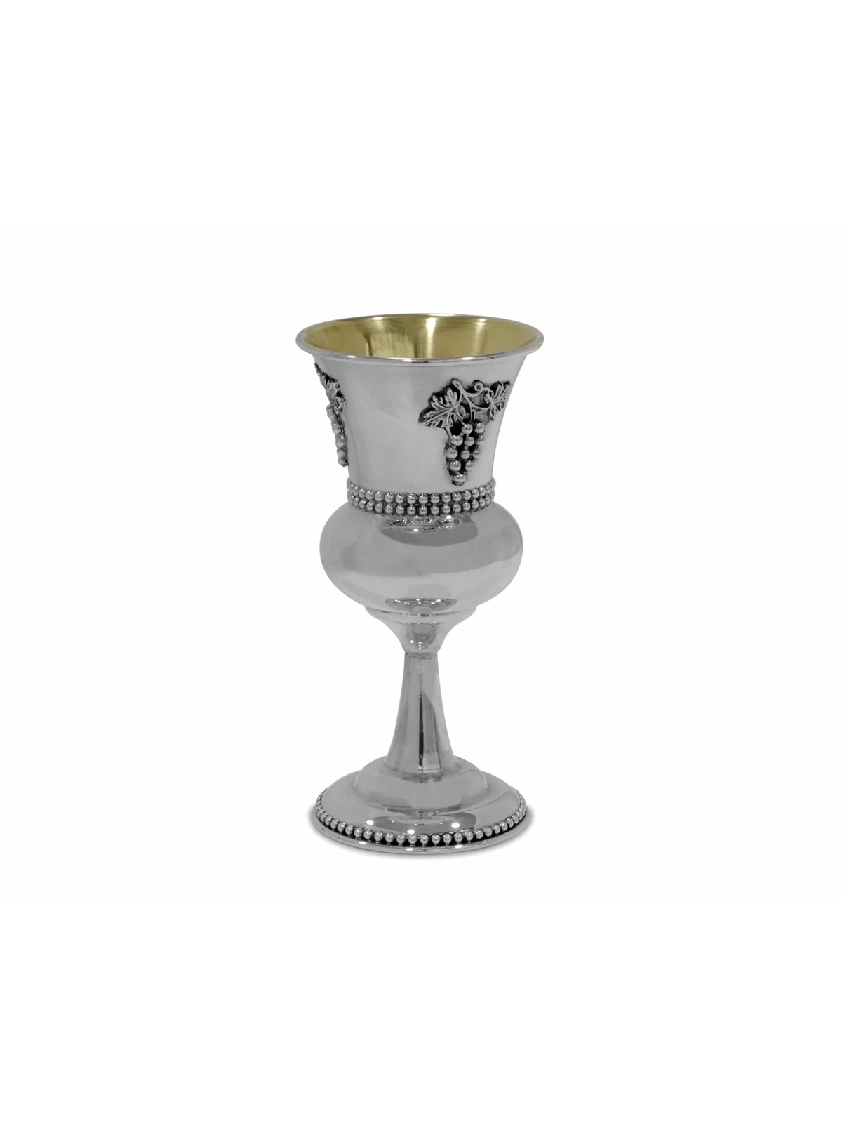 Tall Sterling Silver Grapes Cup , Passover Gifts , Israeli Judaica