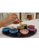 Colorful Jewish New Year Serving Tray , Aluminum Honey Dishes , Israel