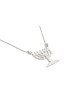 White Gold Seven Branch Menorah Necklace , Jewish Wedding Gifts , Isra