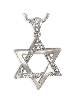 Pendentif Spécial Étoile de David en Or Blanc avec Diam , Cadeaux Tu B'Av , I