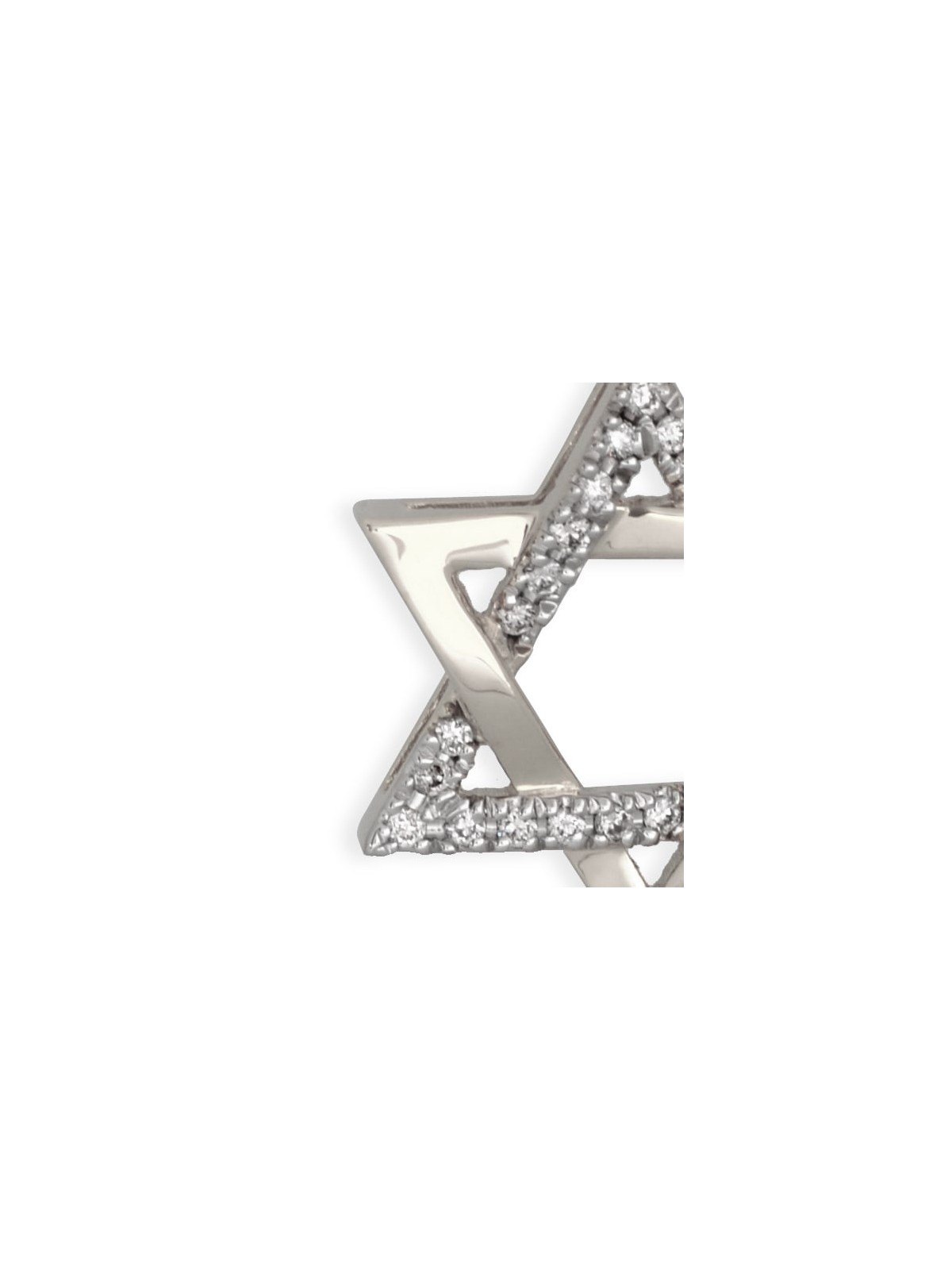 Pendentif Spécial Étoile de David en Or Blanc avec Diam , Cadeaux Tu B'Av , I